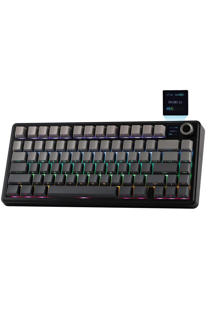 AULA F75 MAX Tri-Mode Wireless Gaming Keyboard, TFT Screen, Knob, Hot Swappable, 2.4GHz/Type-C/BT5.0, Gasket Creamy, for PC/Mac/Office/Gaming  - Image 1