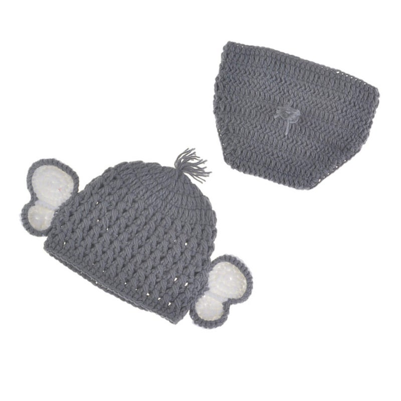 1 Set Baby Photography Costumes Kit Cartoon Elephant Shaped Photography Clothes Set Baby Photo Clothing Photo Props for Home Use Style 2 - Image 3