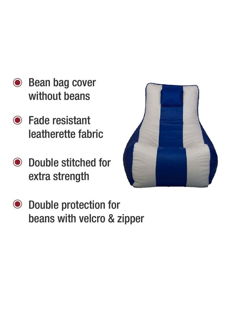 SHIRA 24 SHIRA 24 Lounger XXXL Bean Bag Cover Without Fillers RoyalBlue_White XXXL  - Image 2