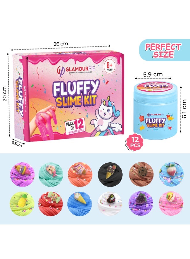 GlamourPie 1200ML Butter Slime Kit for Kids – Scented & Non-Sticky Cloud Slime with Charms – Soft, Glossy, and Stretchy DIY Toy for Girls & Boys – Fun Birthday Gift & Party Favor – 12 Pack 100ML Each - Image 2