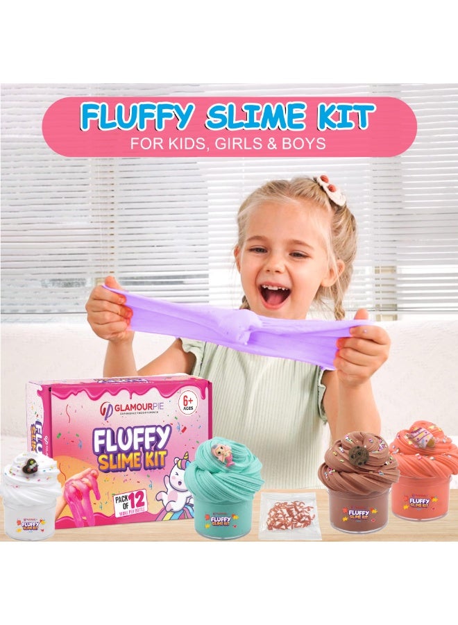 GlamourPie 1200ML Butter Slime Kit for Kids – Scented & Non-Sticky Cloud Slime with Charms – Soft, Glossy, and Stretchy DIY Toy for Girls & Boys – Fun Birthday Gift & Party Favor – 12 Pack 100ML Each - Image 3