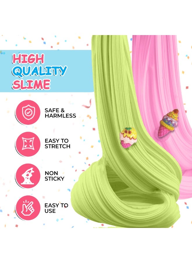 GlamourPie 1200ML Butter Slime Kit for Kids – Scented & Non-Sticky Cloud Slime with Charms – Soft, Glossy, and Stretchy DIY Toy for Girls & Boys – Fun Birthday Gift & Party Favor – 12 Pack 100ML Each - Image 5