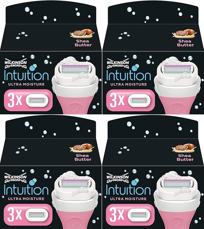 WILKINSON SWORD Intuition Ultra Moisture Blades For Women No Shave Gel Needed Pack of 3 Razor Blade Refills - Image 2