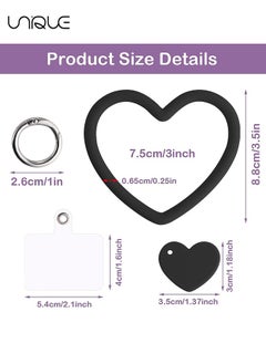 Unique Heart Loop Phone Lanyard with Key Chain Holder, Versatile & Comfortable Smartphone Wrist Strap, Ideal for Outdoor Activities, Compatible with Most Smartphones, 4packs Back Patch Included  - Image 2