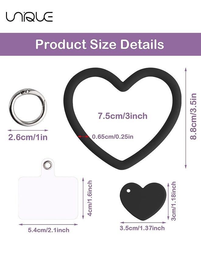 Unique Heart Loop Phone Lanyard with Key Chain Holder, Versatile & Comfortable Smartphone Wrist Strap, Ideal for Outdoor Activities, Compatible with Most Smartphones, 4packs Back Patch Included  - Image 2