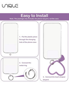 Unique Heart Loop Phone Lanyard with Key Chain Holder, Versatile & Comfortable Smartphone Wrist Strap, Ideal for Outdoor Activities, Compatible with Most Smartphones, 4packs Back Patch Included  - Image 5