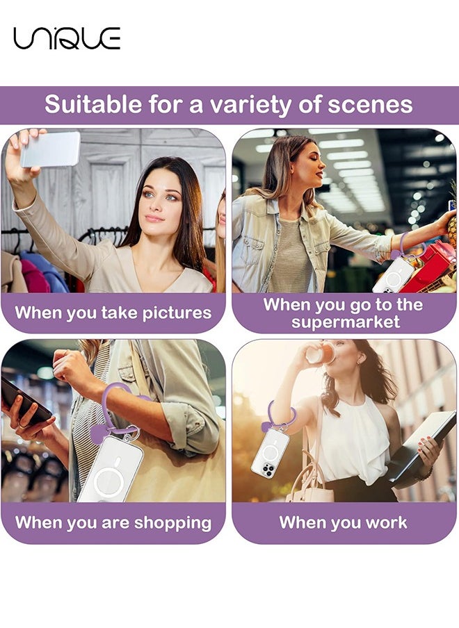 Unique Heart Loop Phone Lanyard with Key Chain Holder, Versatile & Comfortable Smartphone Wrist Strap, Ideal for Outdoor Activities, Compatible with Most Smartphones, 4packs Back Patch Included  - Image 4