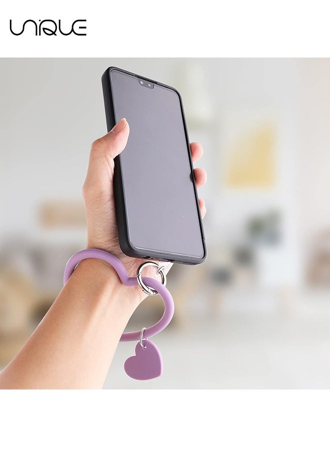 Unique Heart Loop Phone Lanyard with Key Chain Holder, Versatile & Comfortable Smartphone Wrist Strap, Ideal for Outdoor Activities, Compatible with Most Smartphones, 4packs Back Patch Included  - Image 3