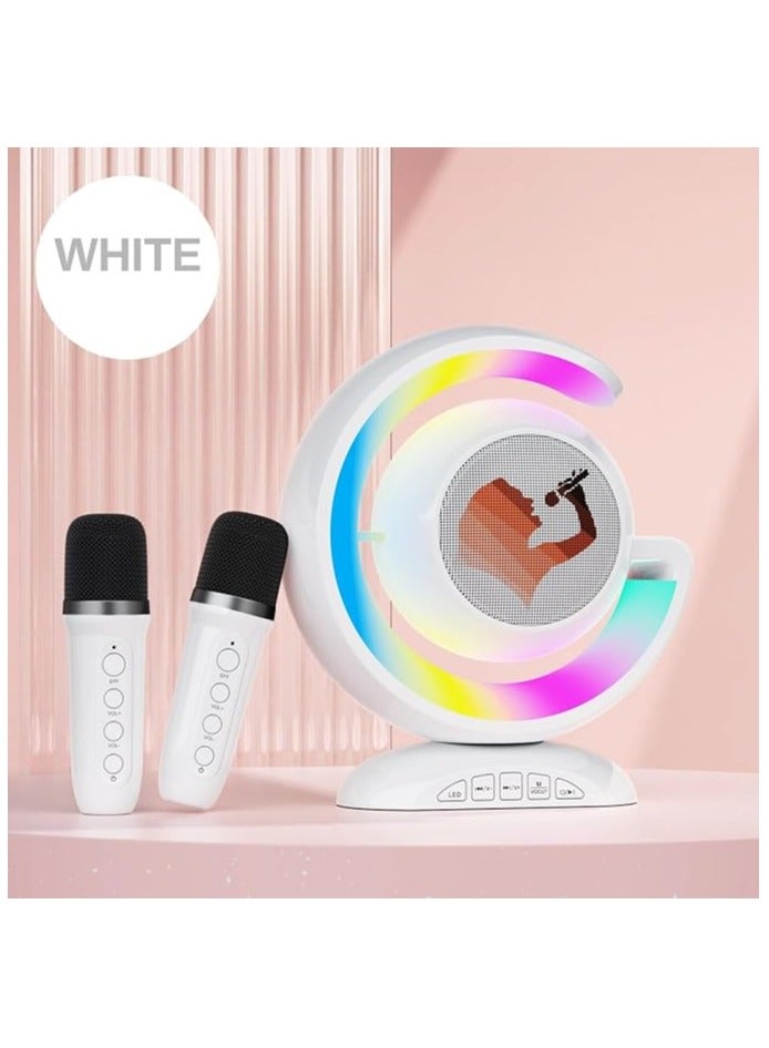 Mini Karaoke Machine with Bluetooth Speaker and Dual Wireless Microphones for Kids & Adults - Image 3