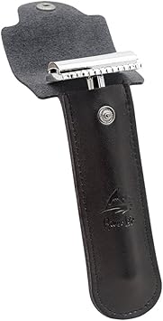River Lake Genuine Leather Case Razor Protective Travel Case RIVERLAKE for Safety Razors Double Edge Safety Case Cover Shaving Pouch HolderTravel Case Black - Image 3