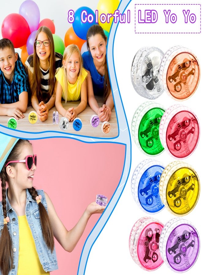 Drayear 24 Pack LED Light Up Yo Yo Glow in The Dark Yo Yos for Beginner Level Birthday Party Favors Classroom Prizes Bulk Toys for Goodie Bags, 8 Colors - Image 3