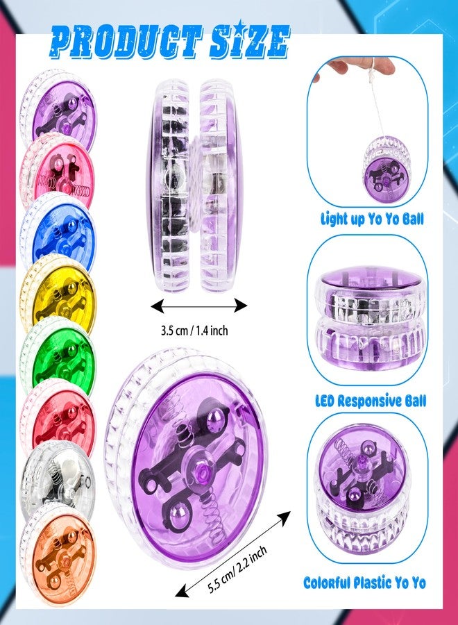 Drayear 24 Pack LED Light Up Yo Yo Glow in The Dark Yo Yos for Beginner Level Birthday Party Favors Classroom Prizes Bulk Toys for Goodie Bags, 8 Colors - Image 2
