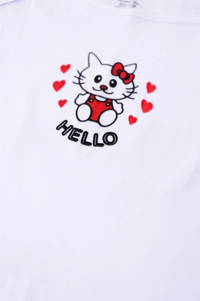 Gümüş Silver 6-Pack Girl Hello Kitty Patterned Undershirt