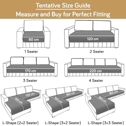 HOKIPO 'VivaCasa Series' Polyester Printed Quilted Sofa Cover Mats for 1/2/3 Seater Sofa and L Shape. Make Your Own Sofa Cover Set, Mat Length 90(D) X 180(L) Cm, Damask Beige (In-796-D4) - Image 4