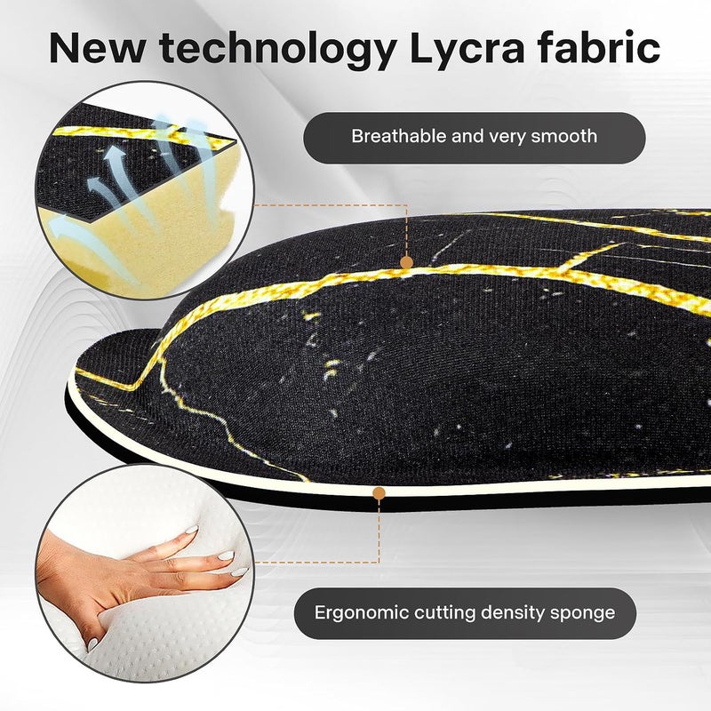 Yolanda Keyboard Wrist Rest Pad, Upgrade High-Density Thicken Memory Foam, Anti-Slip Rubber Base, Support for Easy Typing & Pain Relief,for Office,Gaming, Computer, Laptop, Mac, Marbling - Image 2