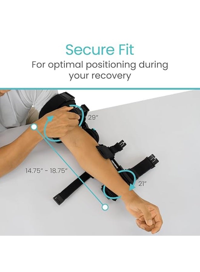 Adjustable Elbow Brace with Hinges – ROM Stabilizer Support for Injured Arm, Shoulder Strap Included, Pain Relief & Post-Surgery Recovery, Right Arm - Image 4