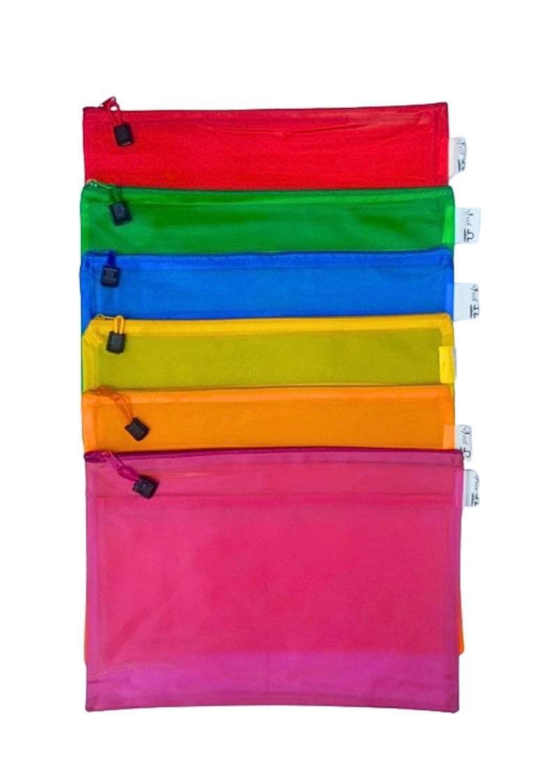 Libra Zipper Bag Fluoro B4 Multicolors (Pack of 6)  - Image 1