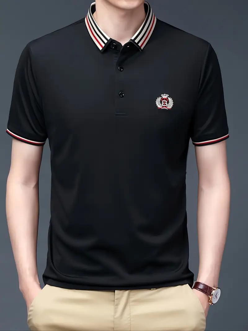 JVX Men T-Shirt || Tshirt for Men || Polo T Shirt || Tshirt (MRT-211) (in, Alpha, 2XL, Black) - Image 3