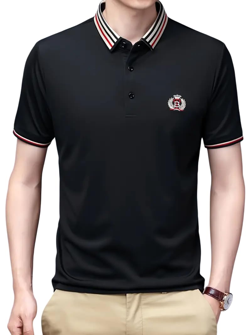JVX Men T-Shirt || Tshirt for Men || Polo T Shirt || Tshirt (MRT-211) (in, Alpha, 2XL, Black) - Image 4