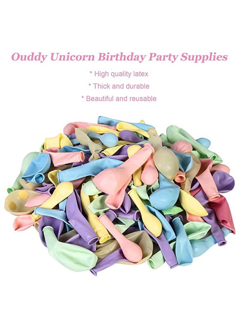 KASTWAVE - 147 Pcs Unicorn Birthday Balloons Arch Garland Kit 40 Unicorn Balloon Pink Purple Blue Confetti Balloons Birthday Banner 8 Tools for Girls Unicorn Birthday Party Decorations Baby Shower - Image 1
