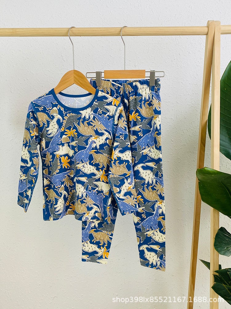 Boys And Girls Seamless Thermal Underwear Set 2025 Lycra Homewear Children'S Loungewear Kapu Bear - Image 1