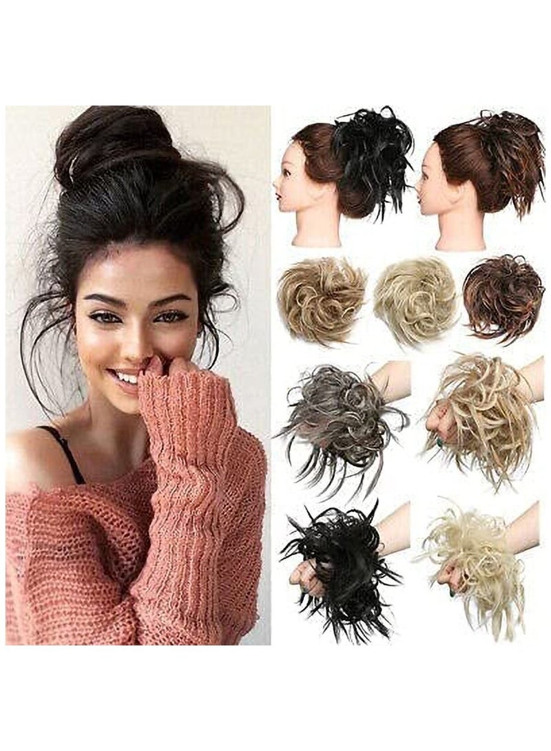 Estelle Messy Cocktail Bun hair bun hair bang hair extension elastic hair ban Hair Piece Hair Tousled Updo Hair Extensions Hairpiece Synthetic Hair Extensions Scrunchies Hairpiece for Women (Color #2) - Image 3