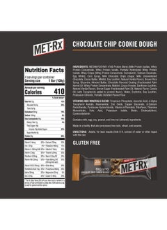 MET-Rx Big 100 Colossal Protein Bars, Chocolate Chip Cookie Dough Meal Replacement Bars, 9 Count (Pack of 1)  - Image 2