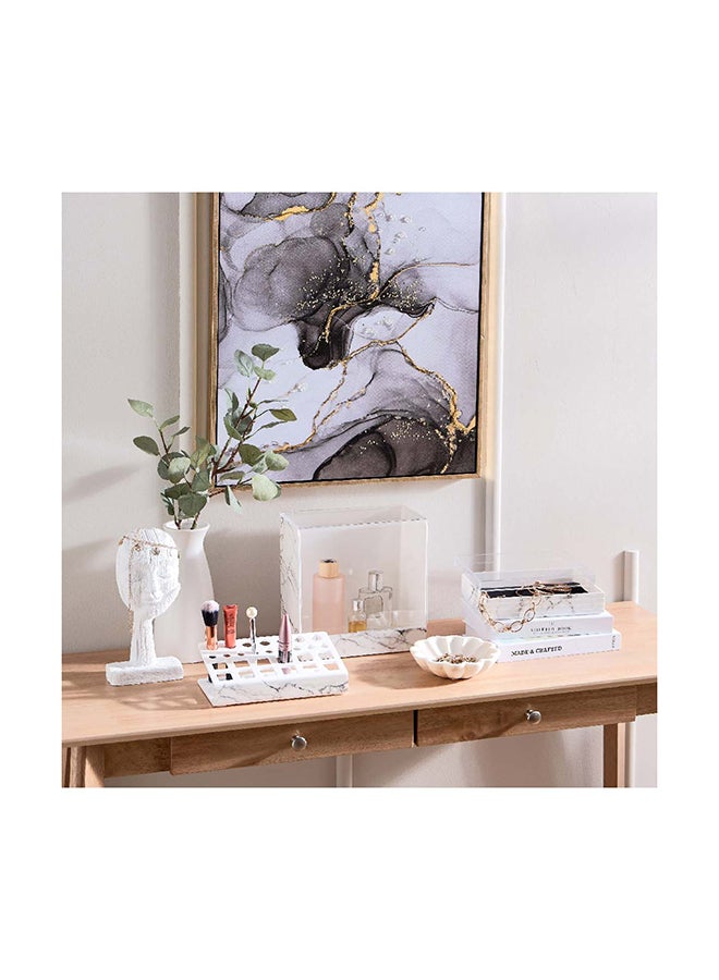 Home Box حامل أدوات المكياج الرخامي 22.6 × 6.5 × 12.4 سم - Image 5