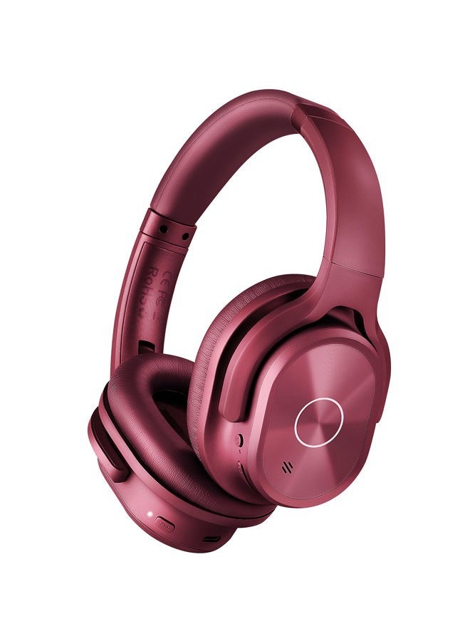 ZIHNIC Active Noise Cancelling Headphones, 40H Playtime Wireless Bluetooth Headset with Deep Bass Hi-Fi Stereo Sound,Comfortable Earpads for Travel/Home/Office (Red) - Image 1