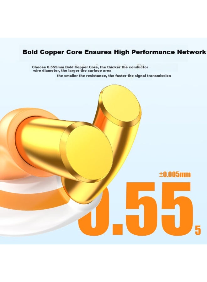 Choseal Cat6 Gigabit Low Zero Halogen Flame ant Network Cable 0.55 Pure Copper Core Engineering Wiring Environmentally Friendly Non-toxic Finished Jumper 20m Orange Qs5406r - Image 5