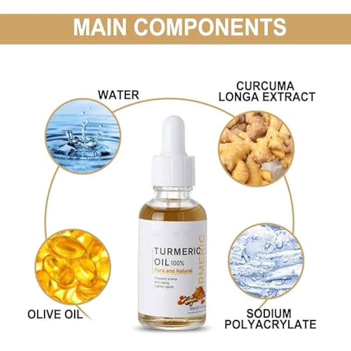 CROOT 2 Pack Turmeric Oil, Natural Turmeric Oil Serum for Face,Skin Care Moisturizing Serum(30ml) - Image 3