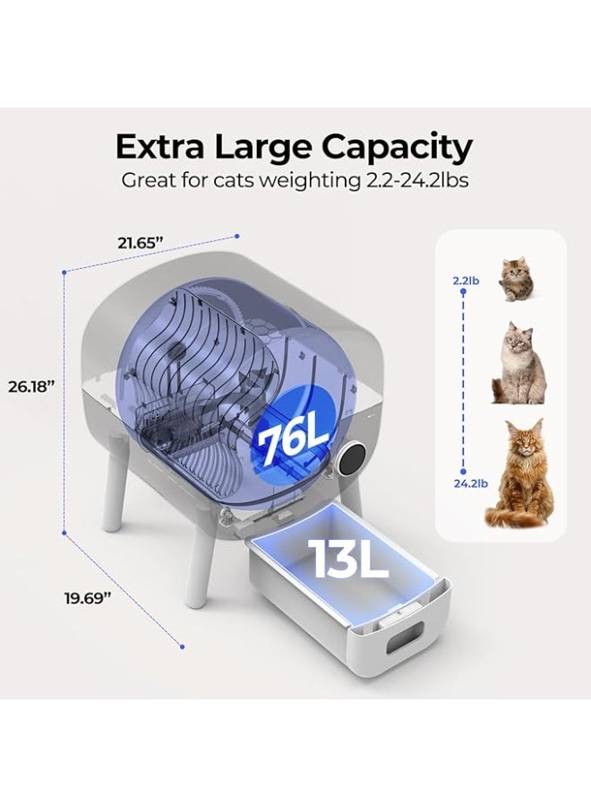 Automatic Cat Litter Box Self Cleaning for Multiple Cats – XL Smart Litter Box with App Control, Odor-Free Waste Disposal, Quiet Operation, Safety Sensors, Compatible with Clumping Litter - Image 3