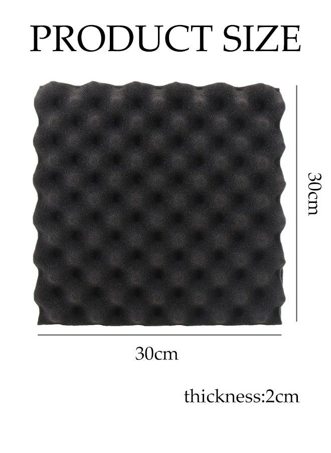 DUNISO 12 Pieces Of Sound-Absorbing Foam,Acoustic Panels,Sound Insulation Board, 2X30X30cm, Fast Recovery Sound-Absorbing Board, Home Studio, High-Density Flame-Retardant Sound Insulation Wall Board, Thickened, Egg Sound Insulation Cotton, Wall, Bedroom, Piano Room, Ktv, Indoor, Self-Adhesive  - Image 2