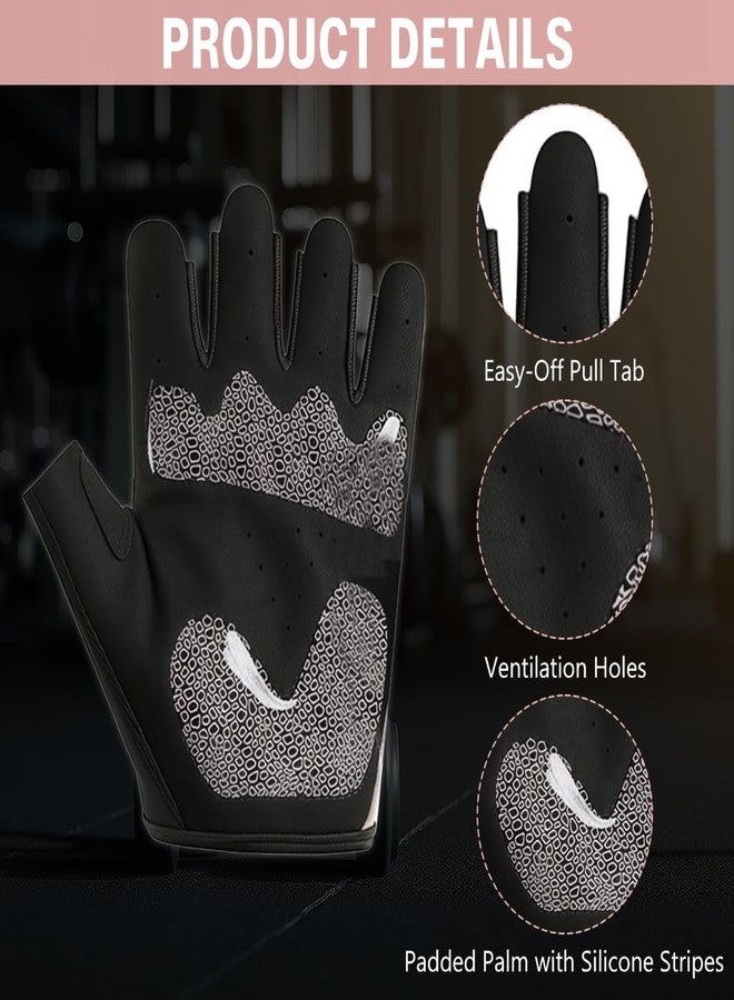 برو بيروس قفازات رياضية نسائية من بروبيروس®، قفازات رياضية بدون أصابع قابلة للتهوية مع راحة يد من السيليكون مانعة للانزلاق، قفازات رياضية قابلة للتعديل عند المعصم لرفع الأثقال والتدريب وركوب الدراجات، مقاس متوسط - Image 3