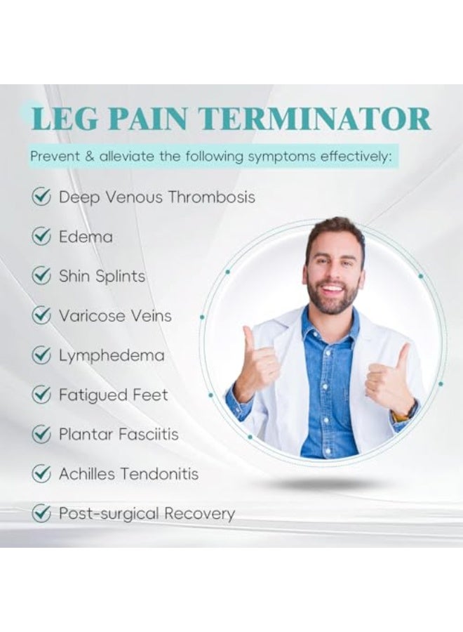 Y&D 2 Pairs Compression Stockings for Women & Men, 20-30mmHg Thigh High Compression Socks, Footless Medical Socks with Silicone Dot Band--Best Support for Sports Varicose Veins(Black&Beige) - Image 4