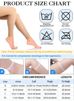 2 Pairs Thigh High Compression Stockings Footless 20-30 Mmhg Stockings With Silicone Dot Band For Unisex (Beige/Black) - pzsku/ZDE8400F0B95E085B6434Z/45/_/1686640014/02f902ae-ccef-4fdb-8219-8f177b38a761