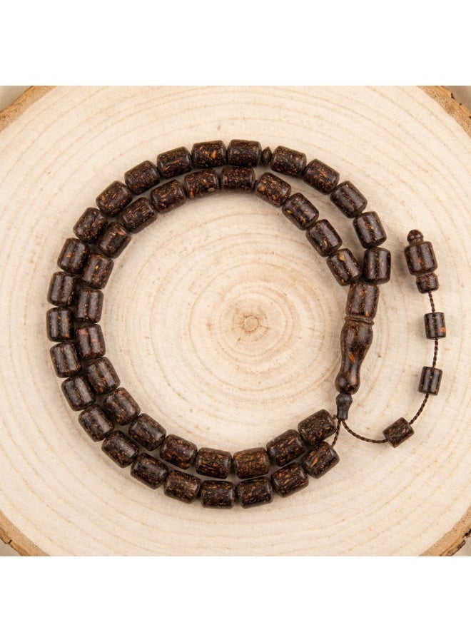 Al Noor Foundation Natural Cinnamon Prayer Beads with a Beautiful Strong Fragrance – 33 Barrel-Shaped Beads, 10mm - Image 2