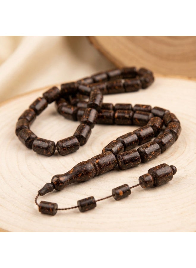 Al Noor Foundation Natural Cinnamon Prayer Beads with a Beautiful Strong Fragrance – 33 Barrel-Shaped Beads, 10mm - Image 3