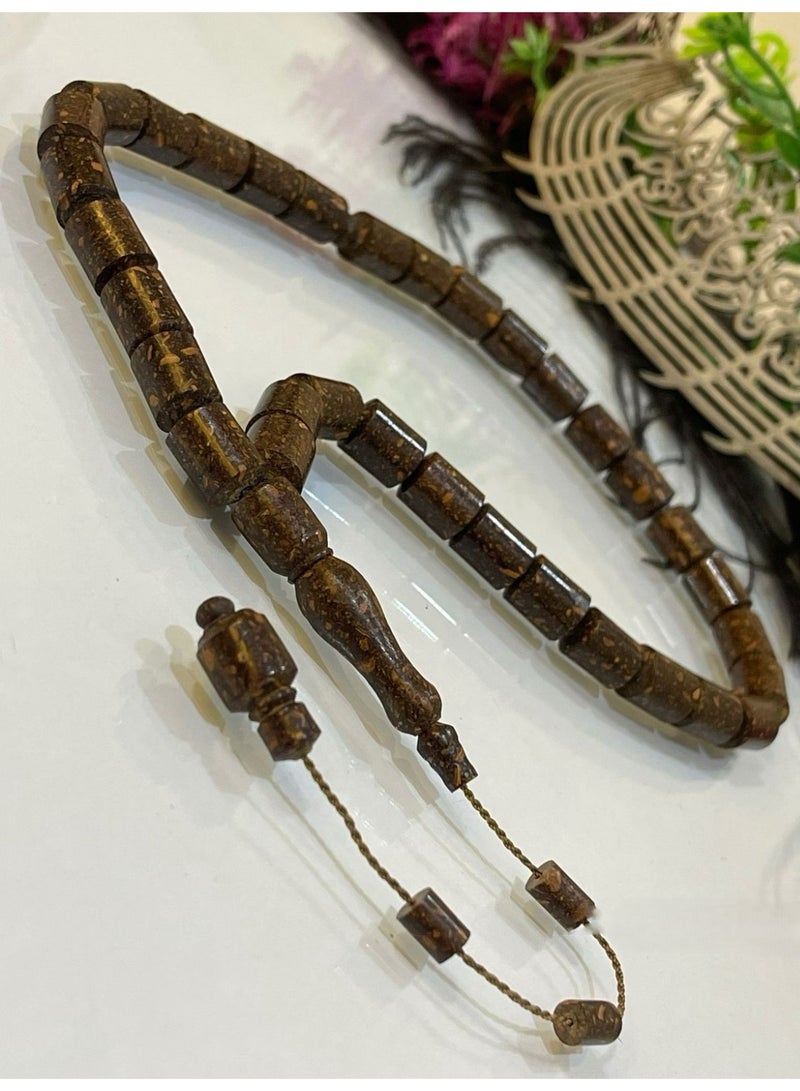 Al Noor Foundation Natural Cinnamon Prayer Beads with a Beautiful Strong Fragrance – 33 Barrel-Shaped Beads, 10mm - Image 5