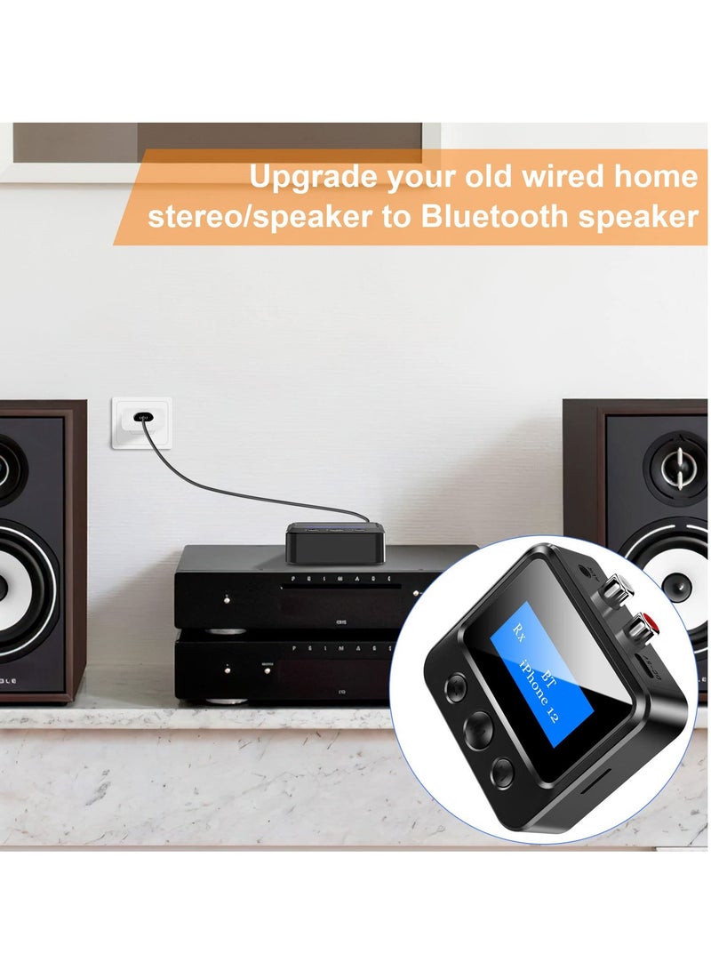 Excefore Bluetooth Transmitter Receiver, for TV Home Stereo, Long Range Bluetooth 5.0 Adapter, with 3D Surround aptX Low Latency Optical, for Home Stereo, Headphones, Speakers - Image 3