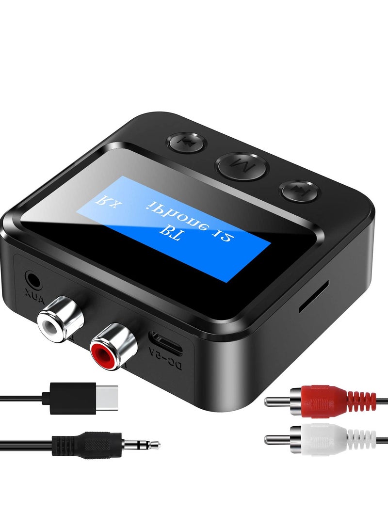 Excefore Bluetooth Transmitter Receiver, for TV Home Stereo, Long Range Bluetooth 5.0 Adapter, with 3D Surround aptX Low Latency Optical, for Home Stereo, Headphones, Speakers - Image 1