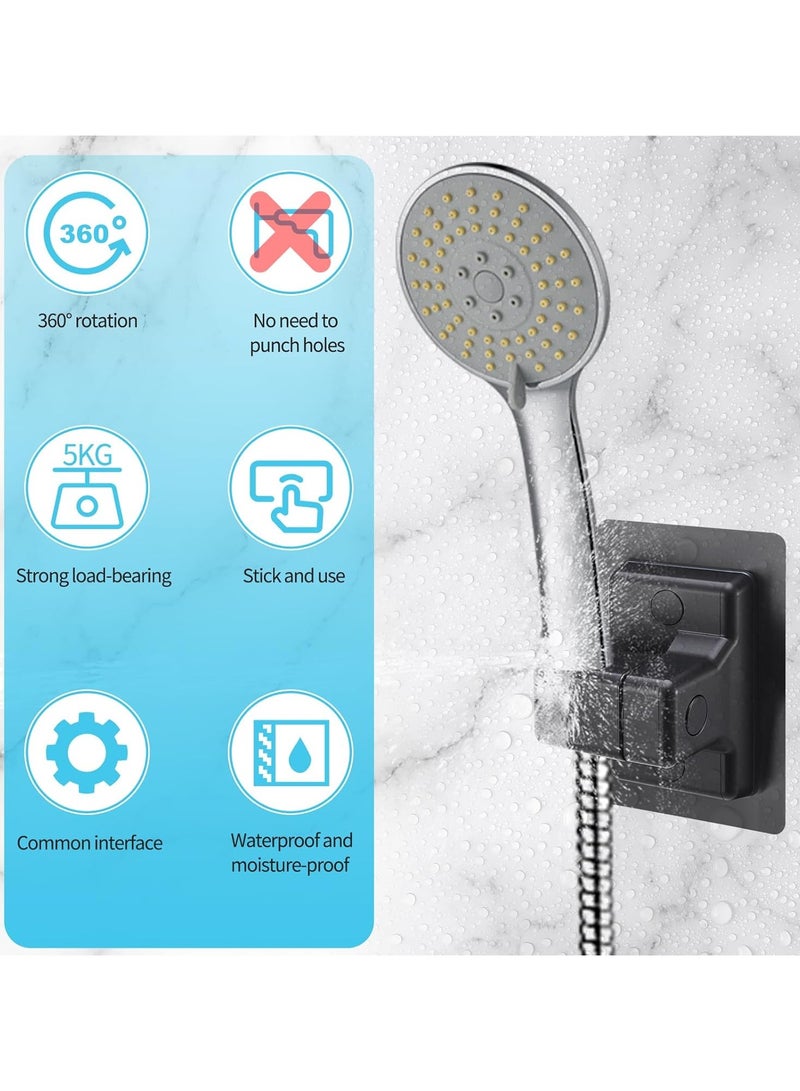 2 PCS Shower Head Holder Replacement, Adjustable 360° Shower Holder Bracket No Drilling, Strong Adhesive Universal ABS Shower Bracket for Home Hotel Bathroom - Image 5