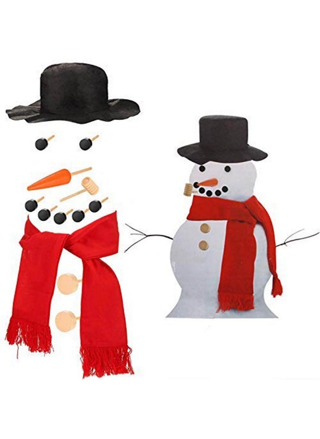 Orgrimmar Snowman Decorating Kit Snowman Making Kits Tools Winter Outdoor Toys Decoration (Medium)  - Image 1