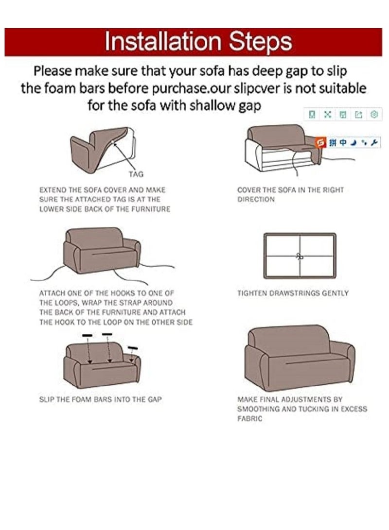 HAPPY MOOD Sofa Slipcover Armchair Couch Cover With Elastic Straps Furniture Protector Washable Anti Skid Stretch Home Deco (1SEATER) - Image 4