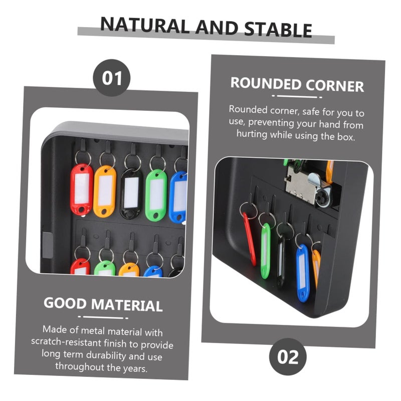 Wall Mounted Metal Key Security Cabinet With Code Lock Organized Storage Home Office - Image 3