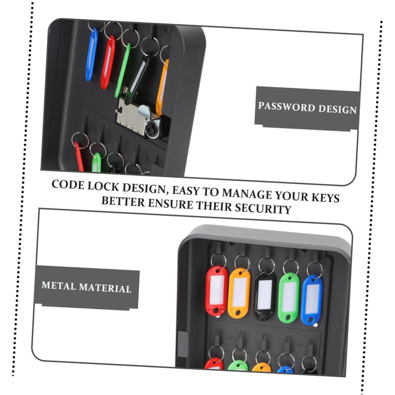 Wall Mounted Metal Key Security Cabinet With Code Lock Organized Storage Home Office - Image 4