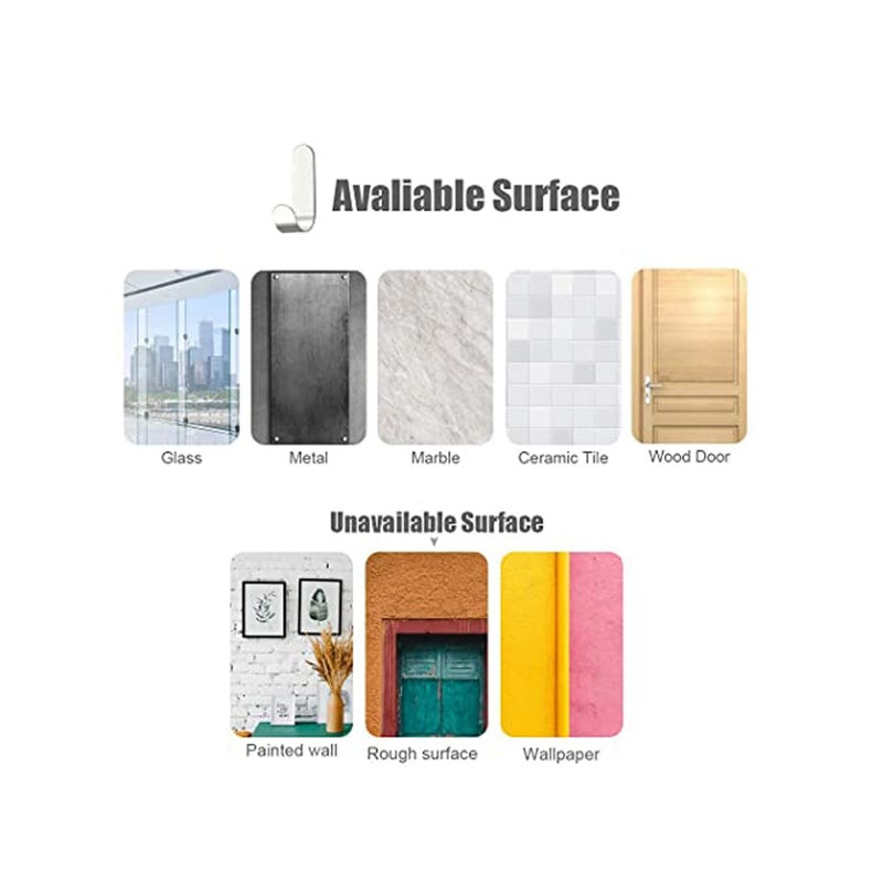 Zikra Adhesive Hooks, Wall Hooks 16 Pack Heavy Duty Stainless Steel Wall Hooks Adhesive for Hanging Jackets, Kitchenware, Bathrobes, Bath Towels, Coat, Bag, Party Light Strip - Image 3