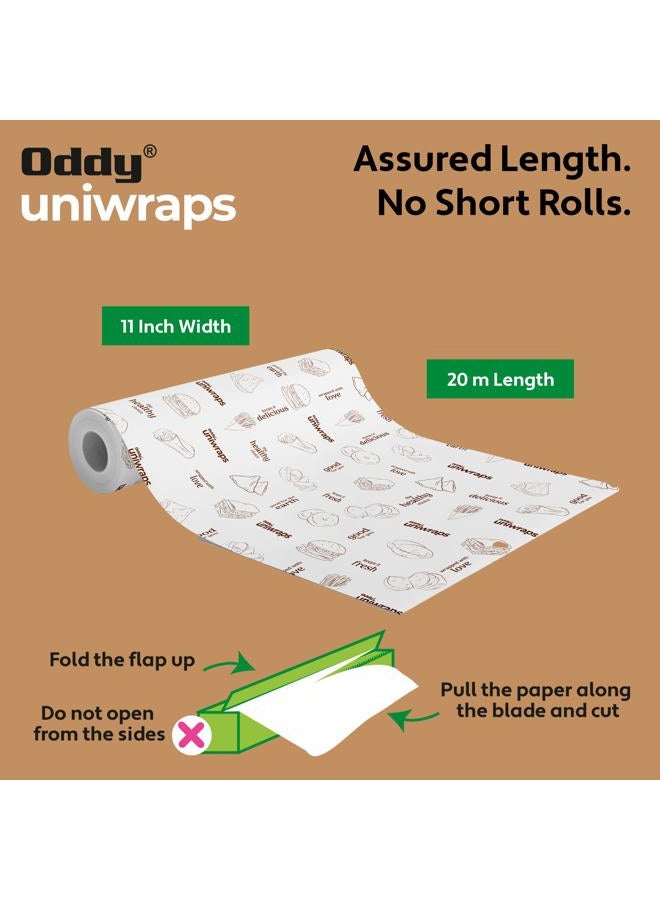 Oddy Uniwraps Food Wrapping Paper Foil 278MM x 20M, Combo Pack, Set of 2 Rolls complementrygift 4pcs scrub pad(3"X4") - Image 4