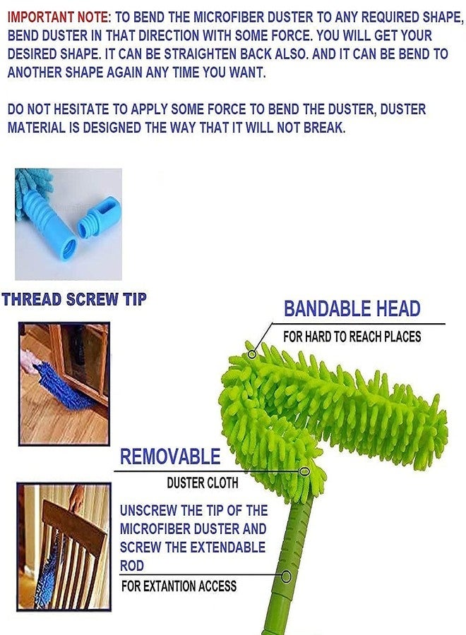 Rylan 2024 Upgraded Long Handle Microfiber Feather Ceiling Duster for Dust Cleaning with extendable Pole 25-60 Inch with Anti Scratch Bendable Head Brush for Cleaning High Cobweb Stick high Ceiling Fan - Image 4