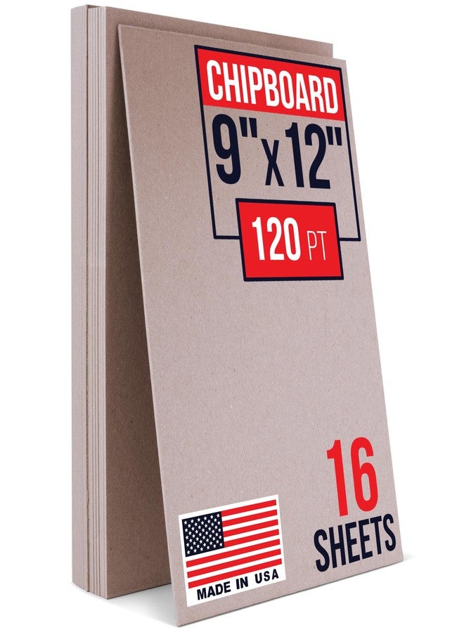 Paclord 9" x 12" Brown Kraft Pasted Chipboard Sheets, 0.120 Pt – Made in USA Heavy-Duty Extra Thick Cardboard Chipboard (Bundle of 16) – Durable Chipboard for Picture Frame Backing, Book Covers - Image 1